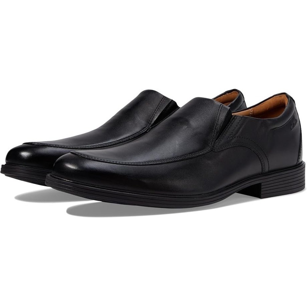 Clarks® (Men's 8.5 WIDE) Whiddon Step™ Slip on Loafer in Black Leather - $120
